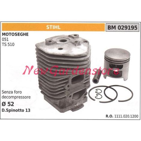 Cilindro pistone segmenti STIHL motore motosega 051 TS 510 029195