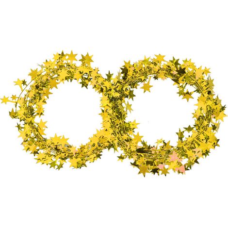 Guirlande de 7,5 m de petites étoiles pour sapin de Noël, décoration de mariage et accessoires vestimentaires (dorée) (1/5)