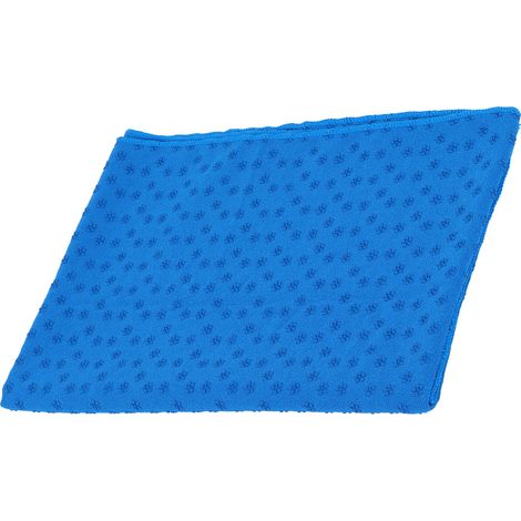 Tapis de yoga antidérapant 185 cm x 63 cm, serviette absorbante pour le yoga et la transpiration, tapis de gym pour exercices (bleu) (1/5)
