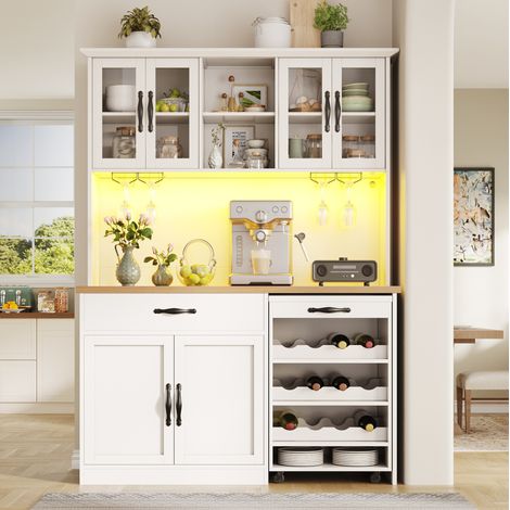 Mobile cucina con carrello estraibile e LED 140 cm OKMYHOME (1/5)