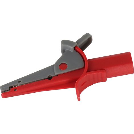 Pince de test isolée sûre ouverture 20mm pince pour test courant avec embout banane 4mm pour voitures camions projets électriques rouge (1/5)