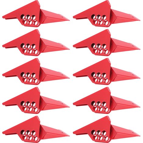 serrure de porte-Vérouillage pour vanne à boisseau à collier, sécurité lockout en acier inoxydable rouge 38‑76mm, 10 pièces (anti-manipulation) (1/4)