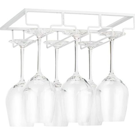 Porta bicchieri da vino - Porta bicchieri da appendere sotto il pensile in metallo, porta bicchieri a 3 livelli per cucina e bar (1/5)