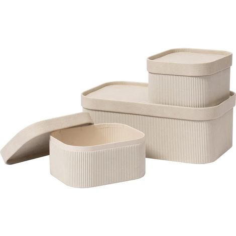 Storage Boxes with Lids Set of 3 Decorative Storage Containers, Organizing Stackable Storage Box (1/5)
