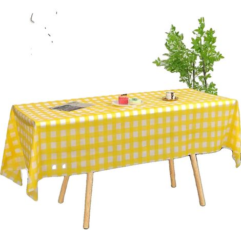 Nappes, PVC jetables, design à carreaux moderne, 2pcs-b, JAUNE (1/2)