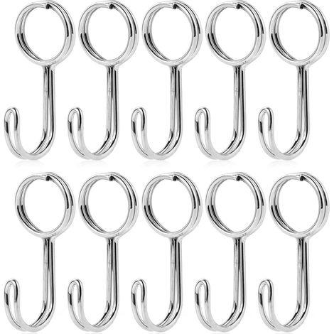 10 pezzi ganci a spirale, corda elastica, corde elastiche con ganci, gancio in metallo per tende, biciclette, fissaggio bagagli (1/5)