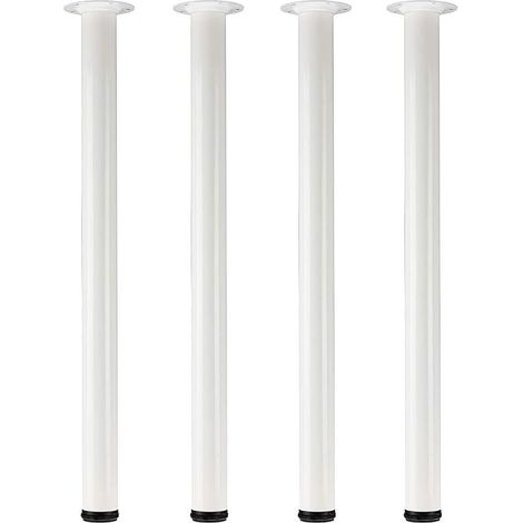 Set of 4 Adjustable Metal Table Legs, 80 cm, White (1/5)