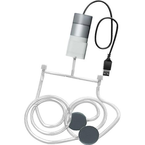 Pompe à air USB portable pour aquarium - Mini pompe à air pour aquarium à poissons - Double tête - Sans interrupteur (1/4)