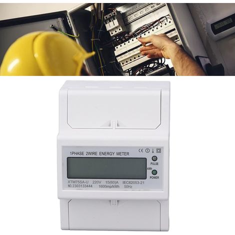 Einphasiger 4-poliger Gleichstromzähler XTM75SA-U (220 V), LCD-Anzeige, Standard-DIN-Schienenmontage (35 mm), 15 A (1/5)