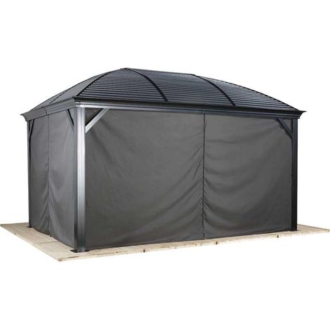 Sojag Rideaux avec clips pour pavillon Mykonos Moreno 1014 Gris 333x202 cm