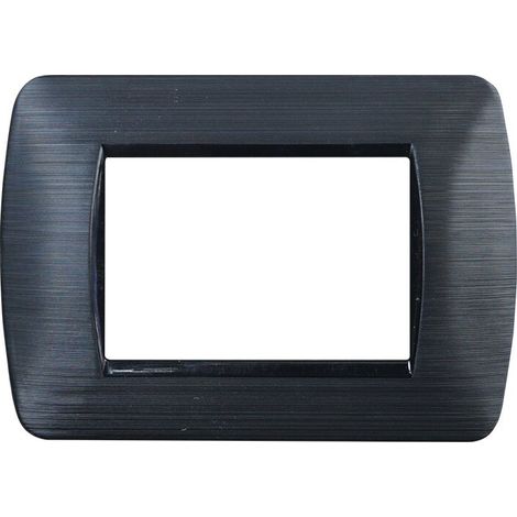 Ettroit LN85314 placca 3 posti 3P nero satinato serie SPACE compatibile BTicino Livinglight