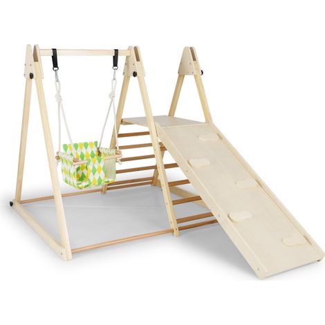 Set da arrampicata Montessori 4 in 1 per interni con altalena per bambini