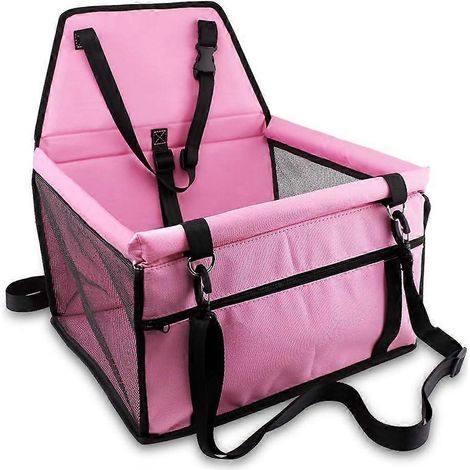 Siège rehausseur de voiture renforcé pour chien et chat, sac portable et respirant avec ceinture de sécurité, porte-chien stable et sécurisé pour les voyages, avec laisse à clip. (1/5)