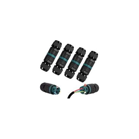 Wasserdichte IP68-Anschlussdose – Set mit 4 2-Wege-Außensteckverbindern, wasserdichte Domino-Anschlussdose für externe Verkabelung für Erdkabel mit einem Durchmesser von 9–12 mm - Crezuo