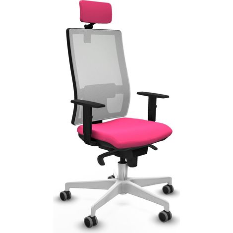 Horna sincro malla blanca similpiel rosa brazos 1D base blanca cabecero 2D ruedas 65mm engomadas (1/5)