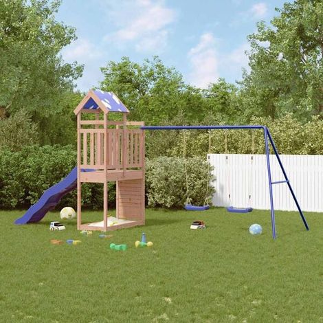 Aire de jeux extérieure : Aire de jeux d'extérieur bois de pin imprégné jeu extérieur enfant, aire de jeu jardin, balançoire enfant , pour jardin, usage domestique , enfant 3-8 ans (1/5)