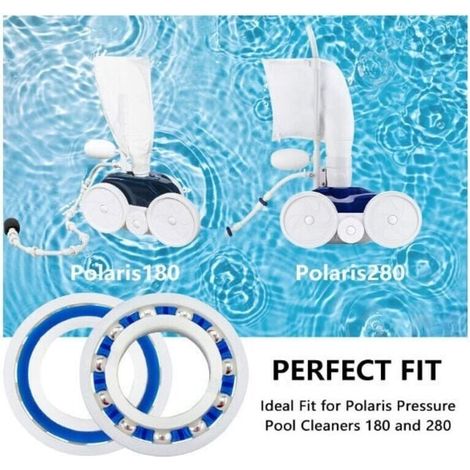 Lot de 8 roulements Roue Polaris 280 180 Robot adaptables pour Nettoyeur de Piscine C60 C-60 (1/3)