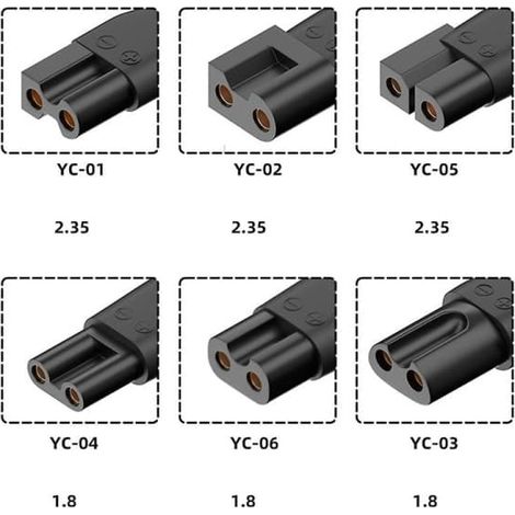 Lot de 6 adaptateurs secteur USB-C pour tondeuse à cheveux, tondeuse à barbe et rasoir électrique (db) (1/2)