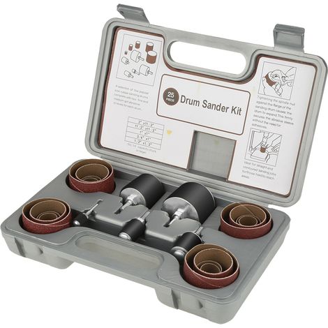 25-teiliges Trommelschleifer-Set mit Koffer für Säulenbohrmaschine