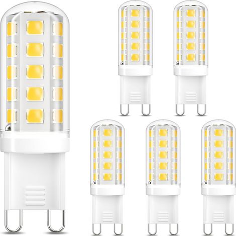 Ampoule LED G9 3W, Équiv. 40W, 480lm, Blanc neutre 4000K, Lot de 6 Non-dimmable, Économie d'énergie, Led G9 pour la chambre à coucher, le salon et la cuisine (1/5)