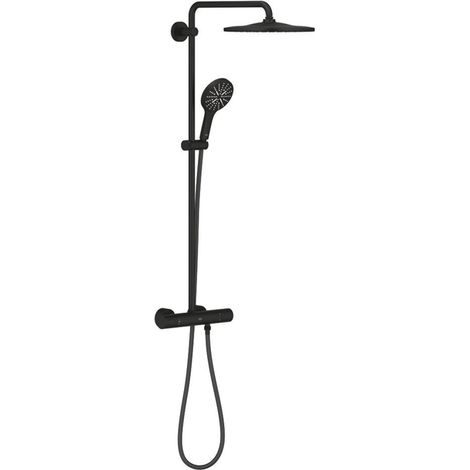 Grohe – Colonne de douche thermostatique avec mitigeur – Douche de tête Rainshower Mono 310 – Phantom Black – 22119KF0 (1/4)