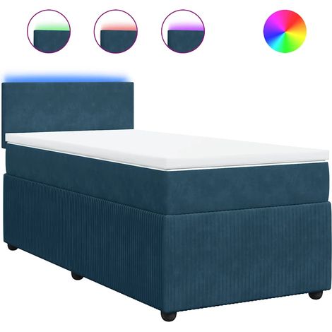 Maison Exclusive - Boxspringbett mit Matratze Blau 100x200 cm Sam (1/5)