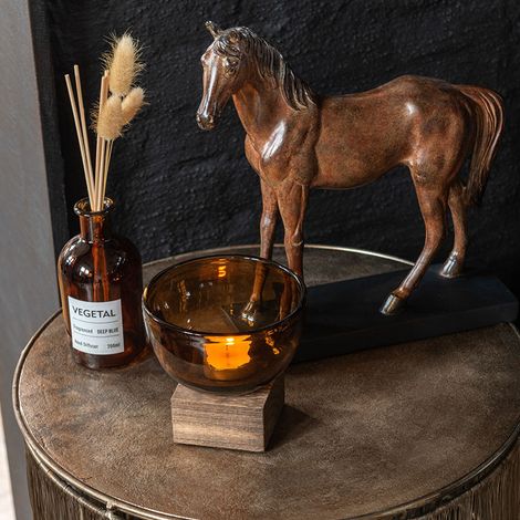 Statuette cheval résine marron grande 35x12x36cm (1/3)