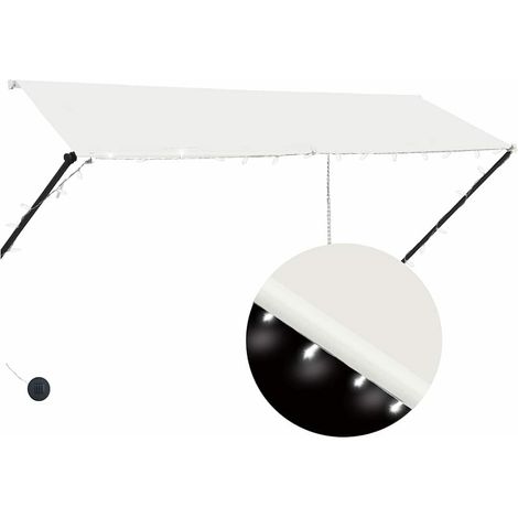 Maison Exclusive - Einziehbare Markise mit LED 300×150 cm Creme (1/5)