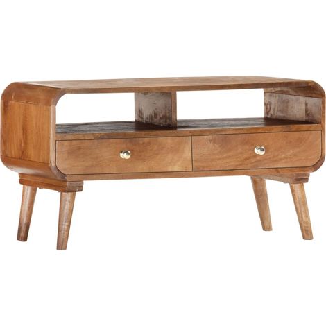 Meuble TV 90x35x47 cm Bois massif de manguier (1/5)