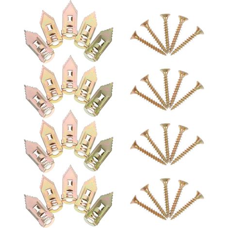 Ancre Autoperceuse Métallique de Remplacement pour Cloison Sèche, 20 Pièces Mise en Place par Percussion, pour Plafond et Décoration, Usage Étendu, Tenue Solide (1/5)