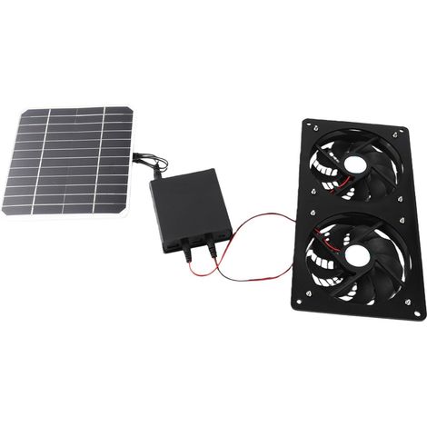 Kit Ventilateur Double Métal à Énergie Solaire avec Batterie (1/5)