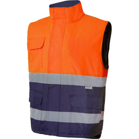 Chaleco Acolchado Bicolor Alta Visibilidad Naranja Flúor XXL (1/3)