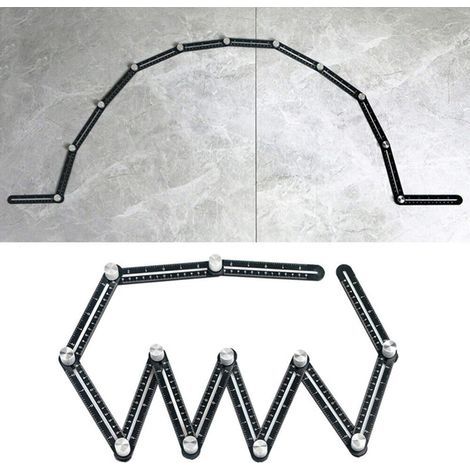 12-Wege-Lineal aus Aluminiumlegierung, präzises Mehrwinkel-Messlineal aus hochwertiger Aluminiumlegierung, Layout-Werkzeug mit Lochraster für Bauarbeiter (1/4)