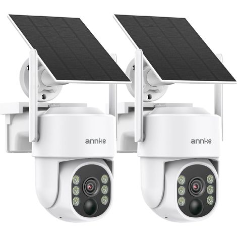 Caméra Surveillance WiFi Exterieure sans Fil Solaire avec Batterie 9000mAh, 360° PTZ, 5G/2.4 GHz WiFi, Détection PIR, Alarme Sonore/Lumière, Vision Nocturne Couleur, Audio 2 Voies, 2 Pièces (1/5)