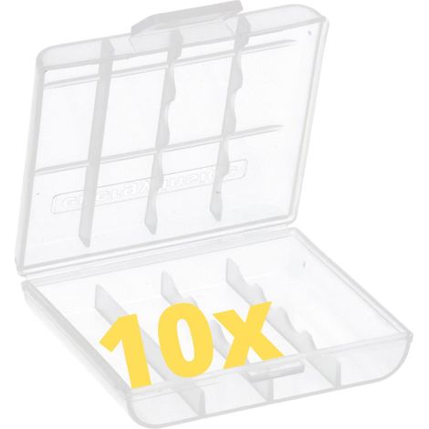 10x Akkubox für 4x AA oder 5x AAA – sichere Batterie-Aufbewahrung (1/5)