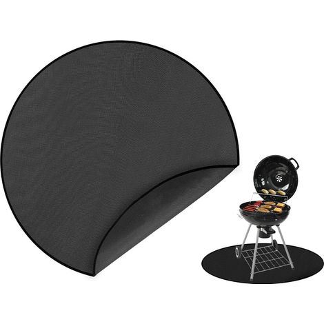 Tapis rond ignifuge, tapis de barbecue rond, extérieur, tapis ignifuge, tapis de cheminée de 61 cm, tapis ignifuge pour pelouse, sol, patio, terrasse, barbecue, barbecue (1/5)