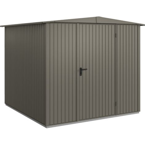 Hörmann Metall-Gerätehaus Berry Classic mit Satteldach Typ 2, 259 x 248 cm, quarzgrau, 6,4 m², 1-flüglige Tür (1/5)
