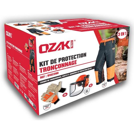 Kit de protección para motosierra: casco + guantes + visera SANS MARQUE