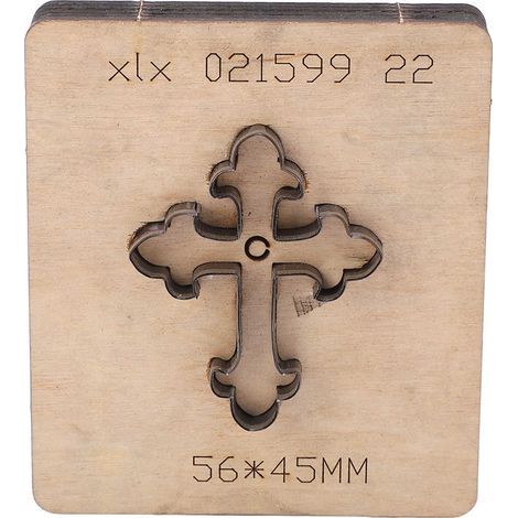 Matrice de découpe croisée en acier allié, moule à perforer les bords du cuir avec plaque en bois pour loisirs créatifs (1/5)