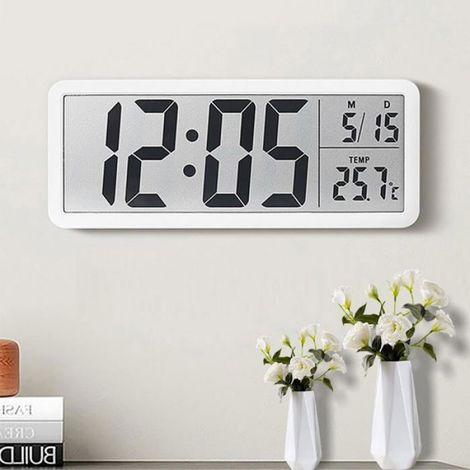 Réveil - Réveil numérique - Réveil pour enfants - Horloge murale numérique - Écran LCD 8 pouces avec affichage de l'heure, (1/4)