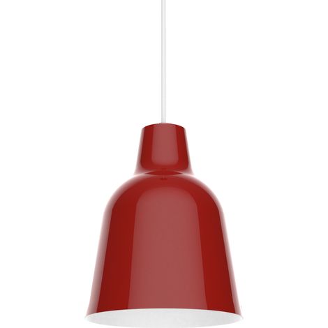 LUMICOM DONG Sospensione, 1X E27, max 42W, metallo, rosso lucido/bianco, D.16cm (1/4)