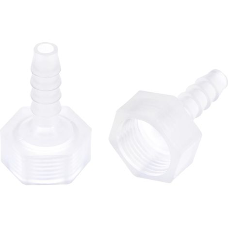Raccord Cannelé Tuyau Polypropylène Coupleur 6mm Cannelé x G3/8 Femelle Filetage Tuyau Adaptateur Translucide 2Pcs (1/4)