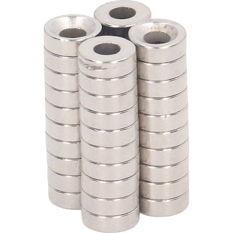 40 starke, runde Neodym-Magnete mit 3 mm Lochdurchmesser, ideal für Kühlschränke, 40er-Packung (1/5)