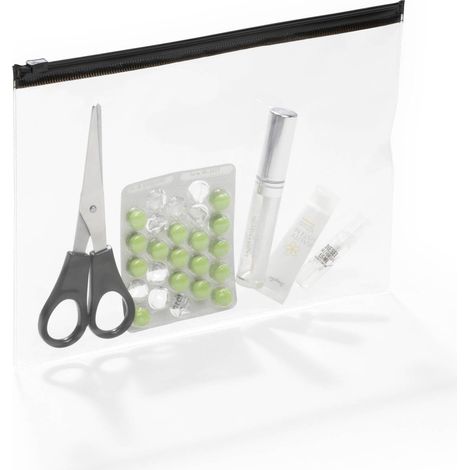 Durable Zip Bag 248001 - Busta trasparente per cancelleria o documenti, con chiusura a cerniera, formato A5, confezione da 5 pezzi (1/3)