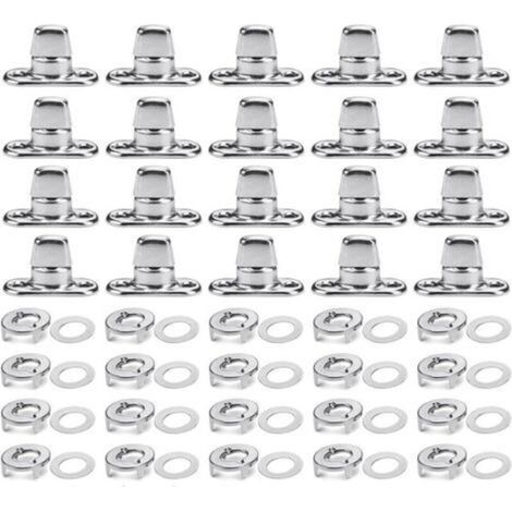 Lot de 20 dispositifs de fixation Twist Lock de marine avec œillets et broches, pour boutons automatiques pour dispositifs de fixation sur toile facile à installer (1/5)