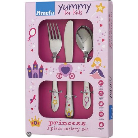 Set di Posate per Bambini da 3 Pezzi - Principessa - Amefa