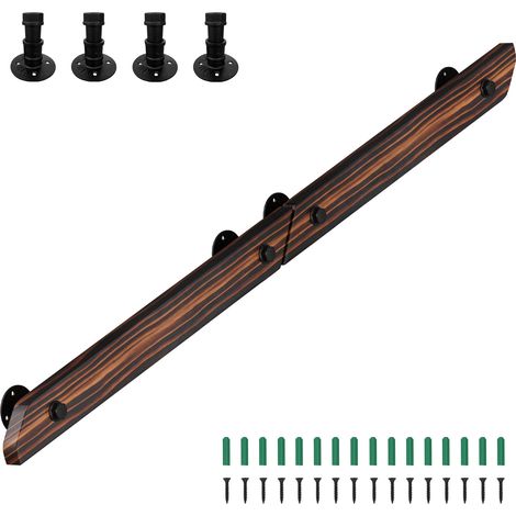 Wolketon Corrimano decorativo 150 cm in pino massello, da assemblare in un’unica barra, stile moderno retrò, marrone (1/5)