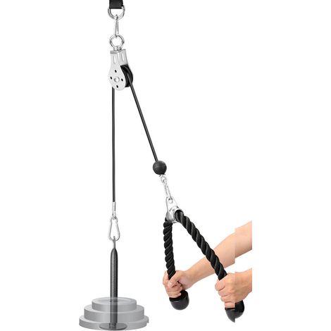 1 Système de fixation, poulie rotative 360°, câble 2m, machine musculation, bricolage domicile (1/5)