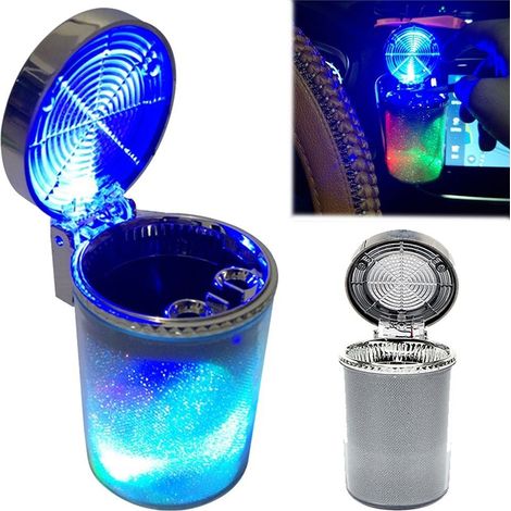 Cendrier de voiture LED avec ventilation - Cylindre à cendres fumées (1/5)
