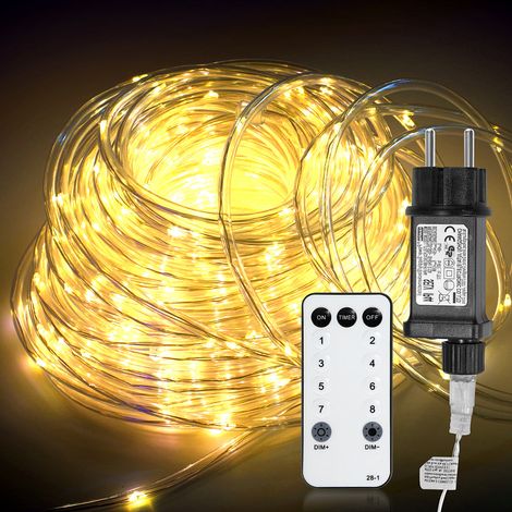 Wolketon 20 metri di tubo luminoso a LED. tubo luminoso a LED per interni ed esterni per giardino. Natale. matrimonio. festa. soggiorno. striscia luminosa a LED IP65. bianco caldo